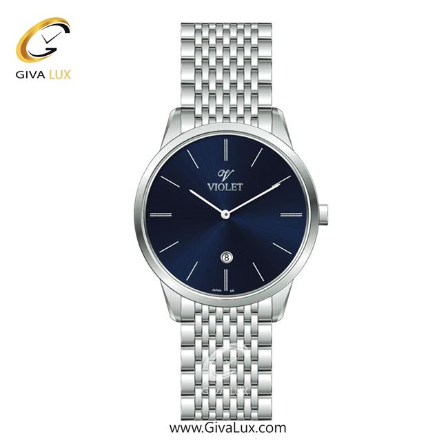 ساعت مچی اورجینال مردانه ویولت VIOLET نقره ای | نقره ای| سرمه ای| کد رفرنس 0552